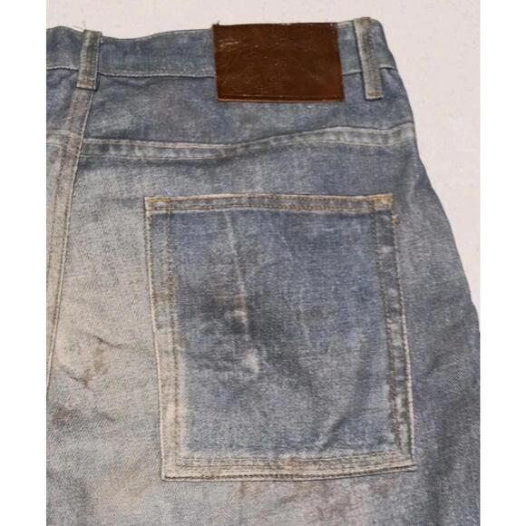 ZARA Baggy Fit Straight Leg Size 34 Distressed Jeans NWT - Picture 5 of 8